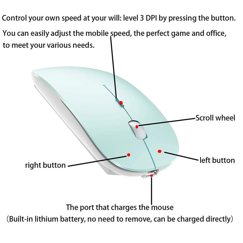 PEIBO Bluetooth Wireless Mouse for Laptop mac MacBook ipad MacBook air MacBook pro pc Desktop Computer Windows Chromebook Notebook - Image 5